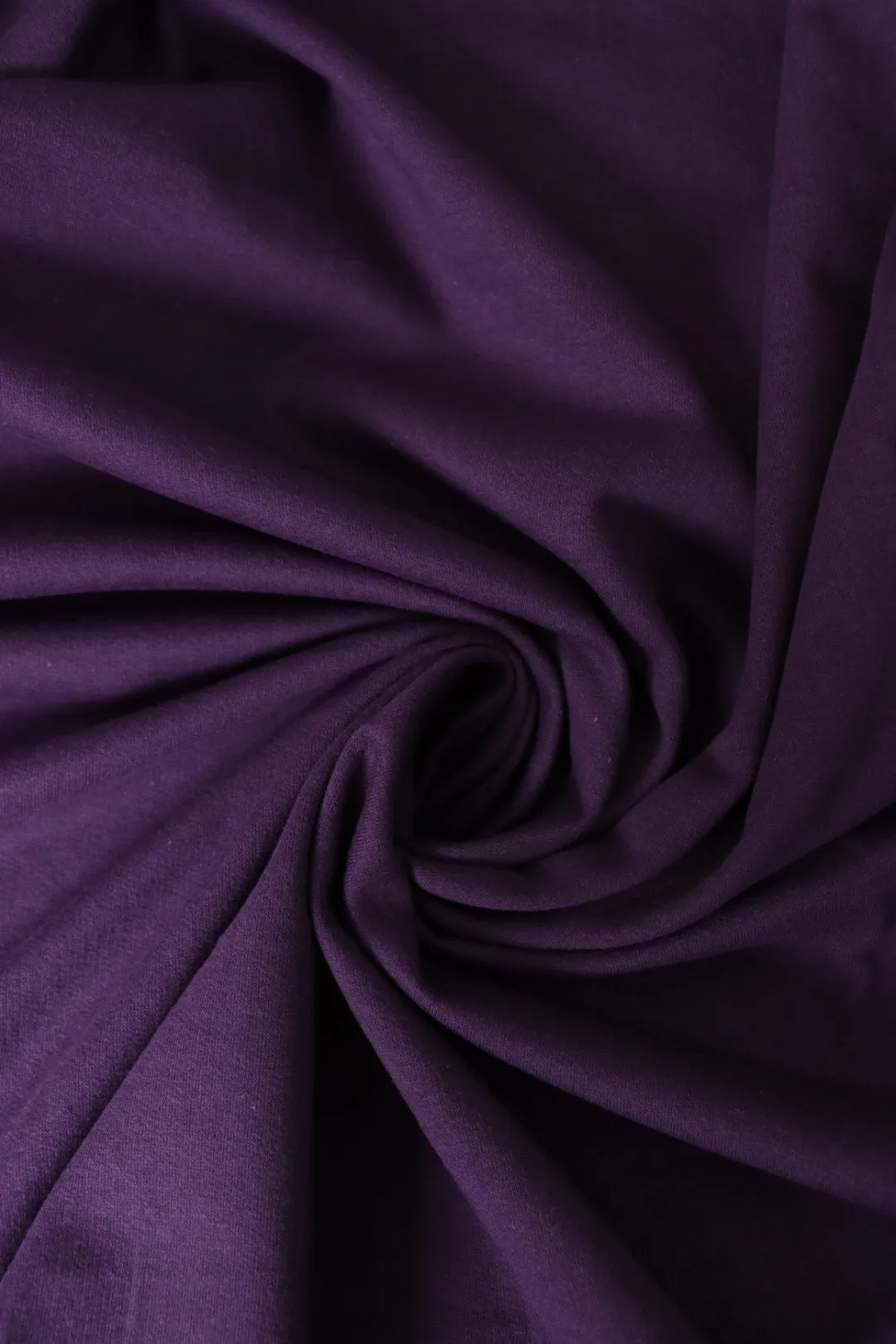 1YD 34IN REMNANT; Plum Cotton Spandex French Terry