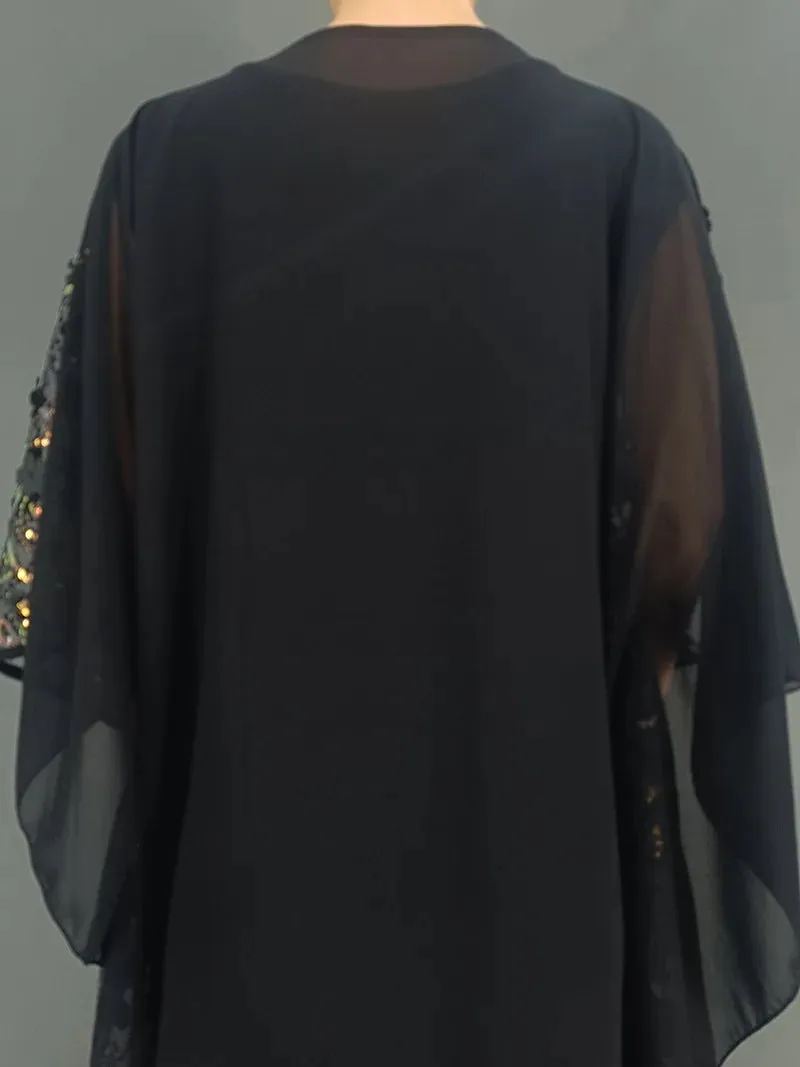 3PC African Dresses for Women – Sequin Flower Abaya, Kaftan Caftan, Dashiki Robe, and Traditional Dress Set