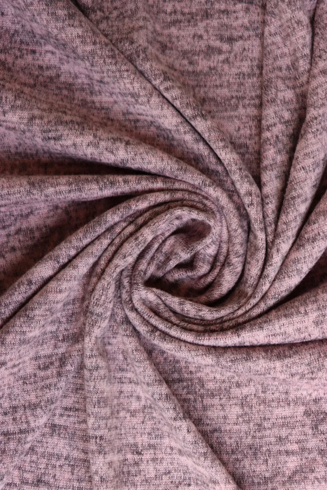 4YD 15IN REMNANT; Marled Dusty Pink Brushed Hacci Sweater Knit