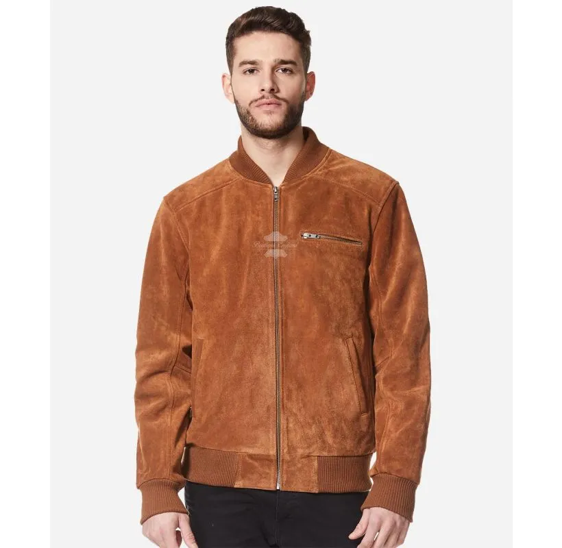 70'S CLASSIC BOMBER Leather JACKET SUEDE LEATHER RETRO JACKET