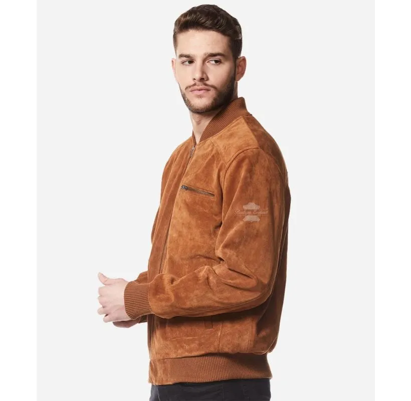 70'S CLASSIC BOMBER Leather JACKET SUEDE LEATHER RETRO JACKET