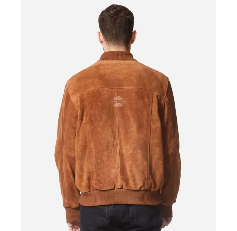 70'S CLASSIC BOMBER Leather JACKET SUEDE LEATHER RETRO JACKET