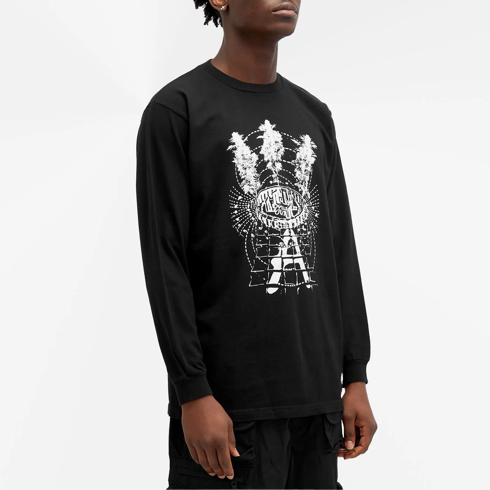 Afield Out Long Sleeve Stone T-shirt, black