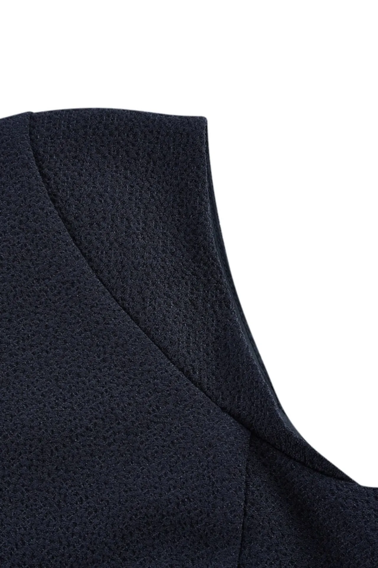 Asymmetric Ruffle Hem Round Neck Dress