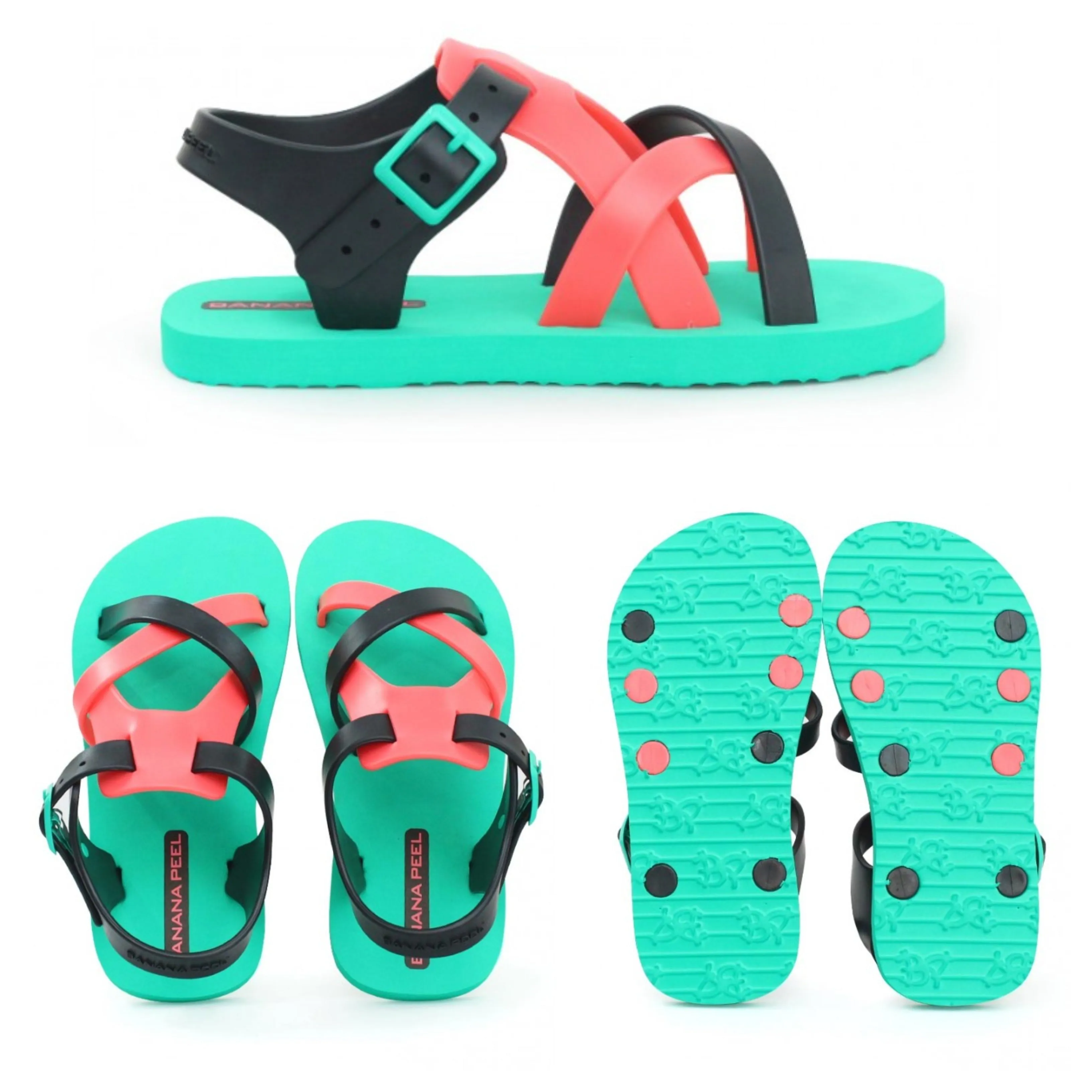 Banana Peel Slippers for Toddlers Peaches and Cream - Bartlett Parakeet Green
