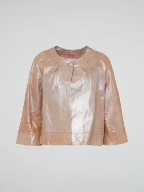 Beige Leather Coat