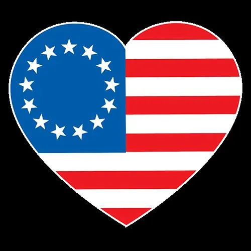 Betsy Ross Heart Shaped American Flag