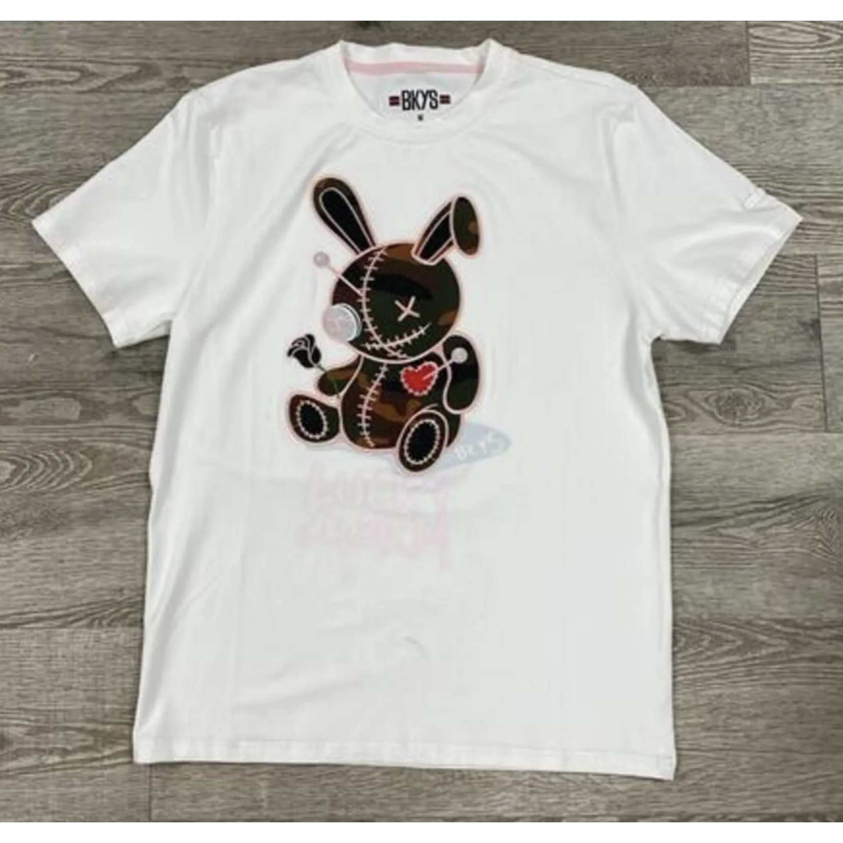 Black Keys BKYS "Lucky Charm" Off White Tee/ Camo Patch (BKT934)