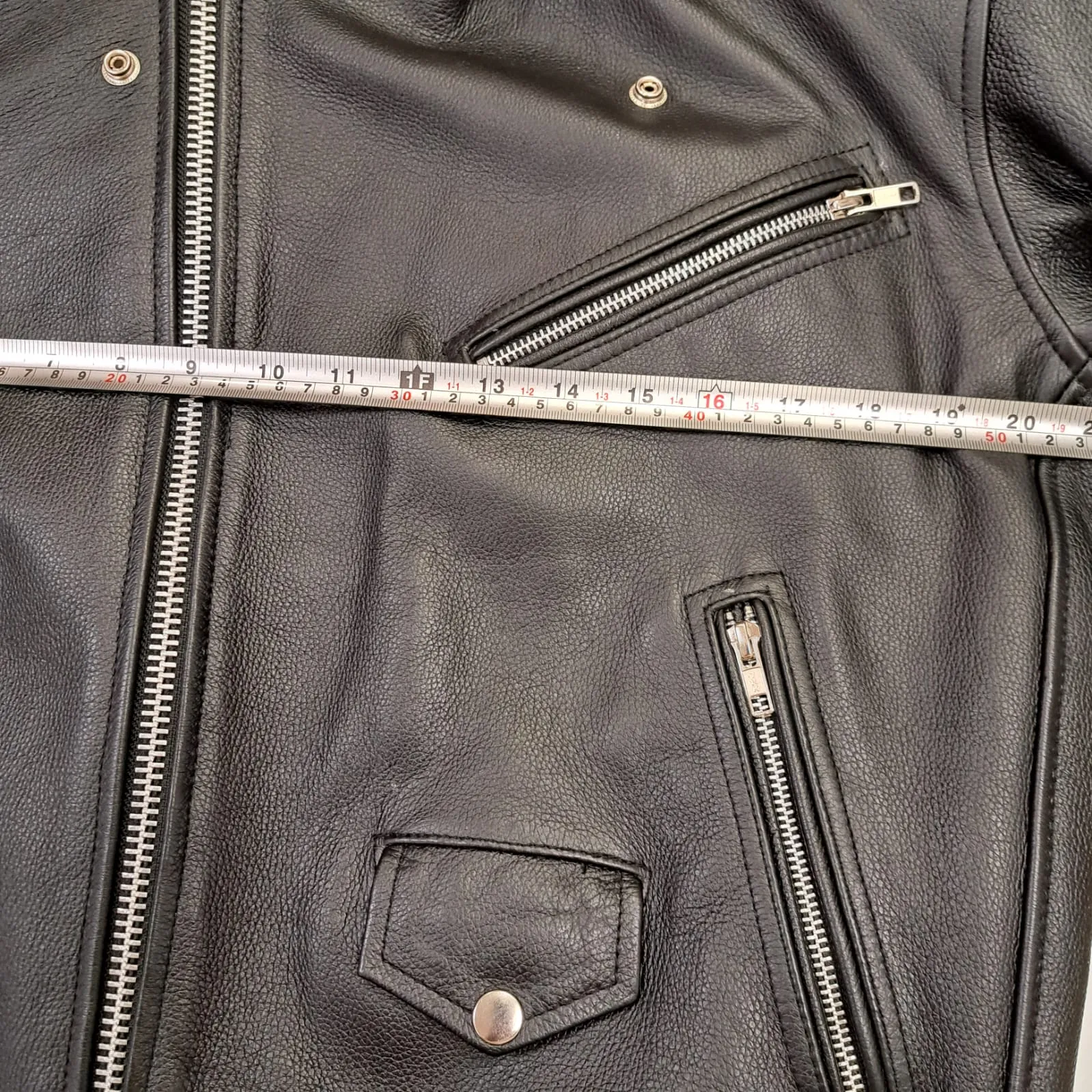 Black Leather Brando Style Biker Jacket Size Small