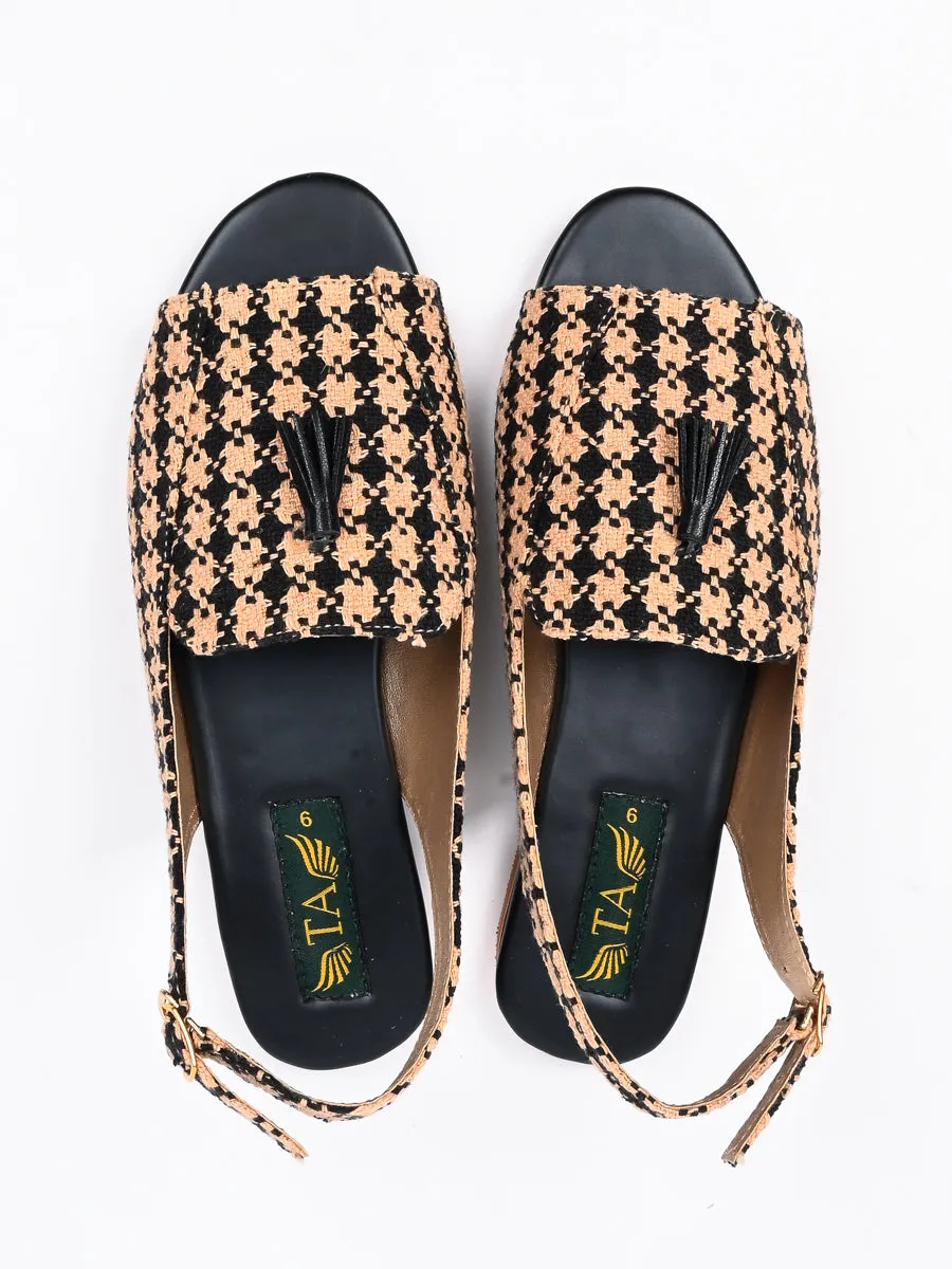 Black Yellow Flat Sandal