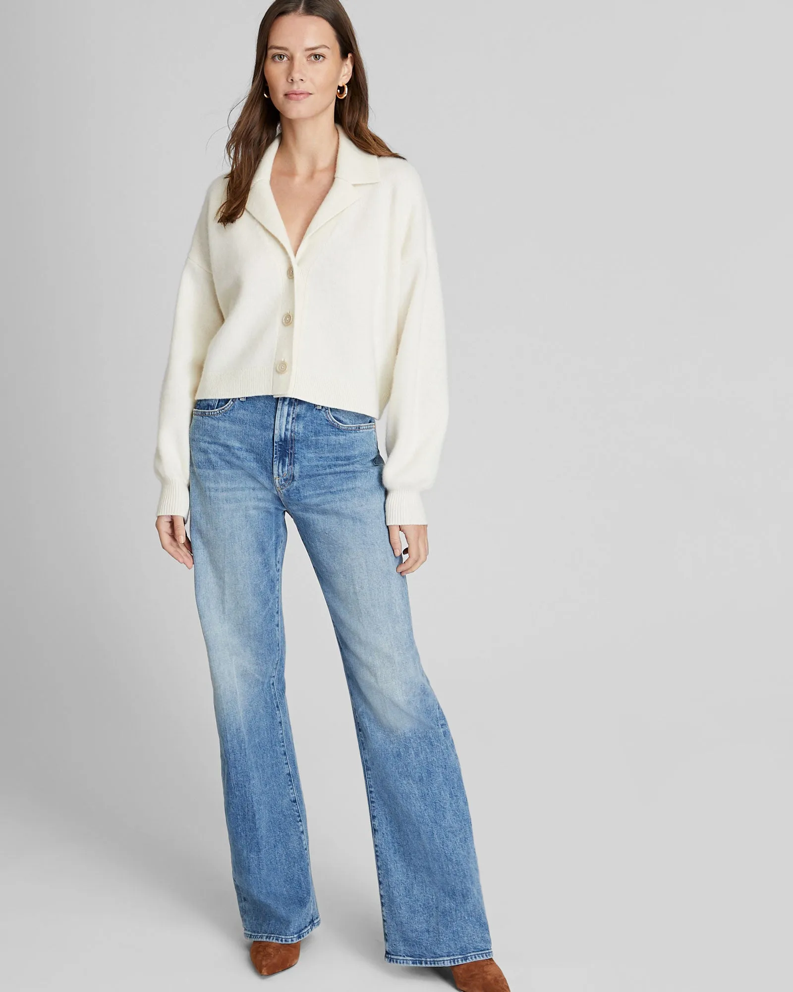 Boiled Cashmere Cropped Cardigan
