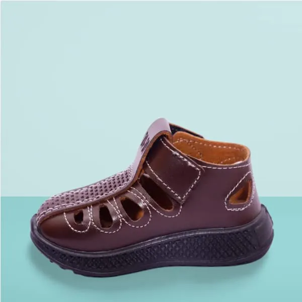 BOOMER CUBS Kids Unisex Sound Shoes & Sandals Combo (Brown shoes & Brown sandals, 2_point_5_years)
