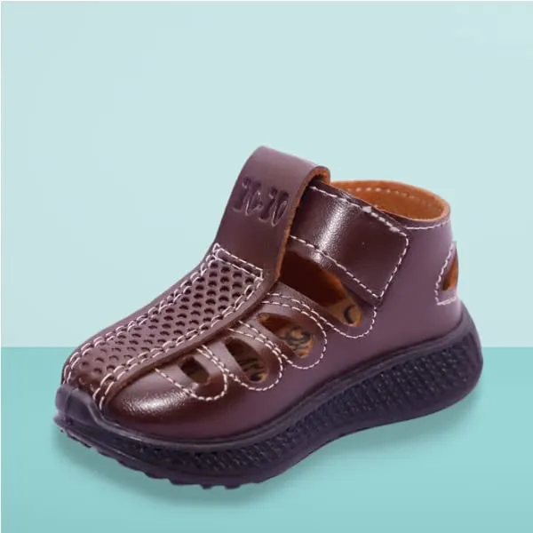 BOOMER CUBS Kids Unisex Sound Shoes & Sandals Combo (Brown shoes & Brown sandals, 2_point_5_years)