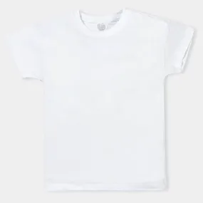 Boys Premium Lycra Jersey T-Shirt Basic-White