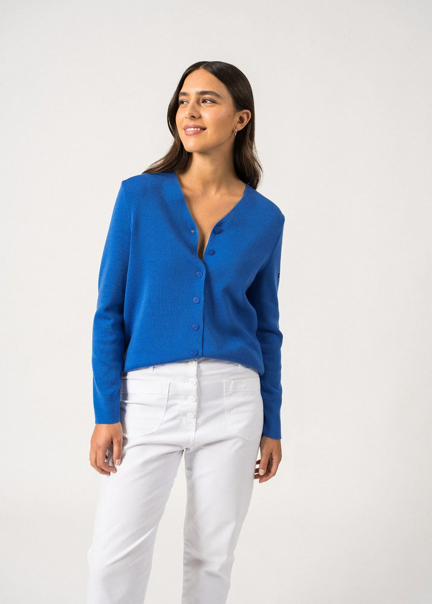 Brevands V neck cardigan - in soft wool (MER)