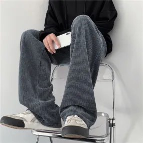 Color Men Casual Pants Corduroy Man Straight Pants Oversized Wide Leg