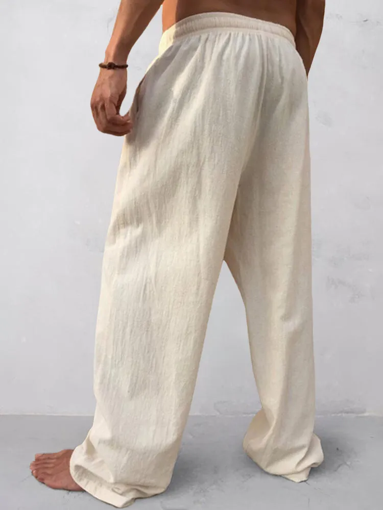 Cotton Linen Loose Style Casual Pants