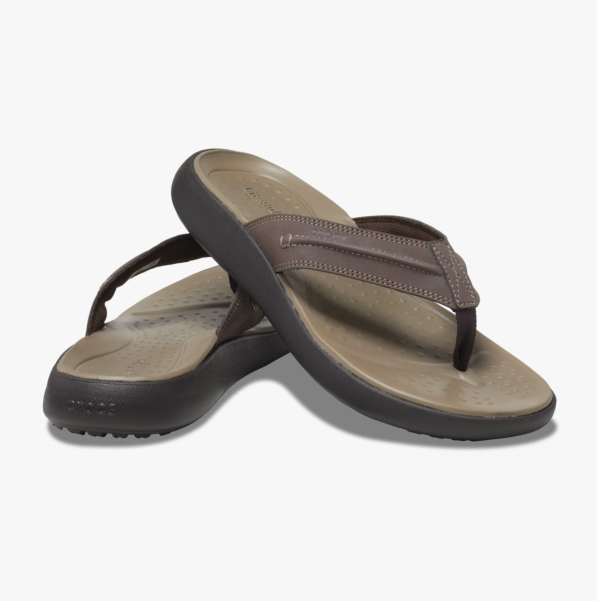 Crocs YUKON VISTA II LR Mens Flip Flops Espresso