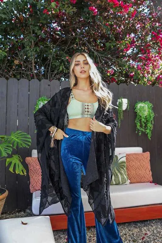 DANA Embroidered Zig Zag Soft Kimono
