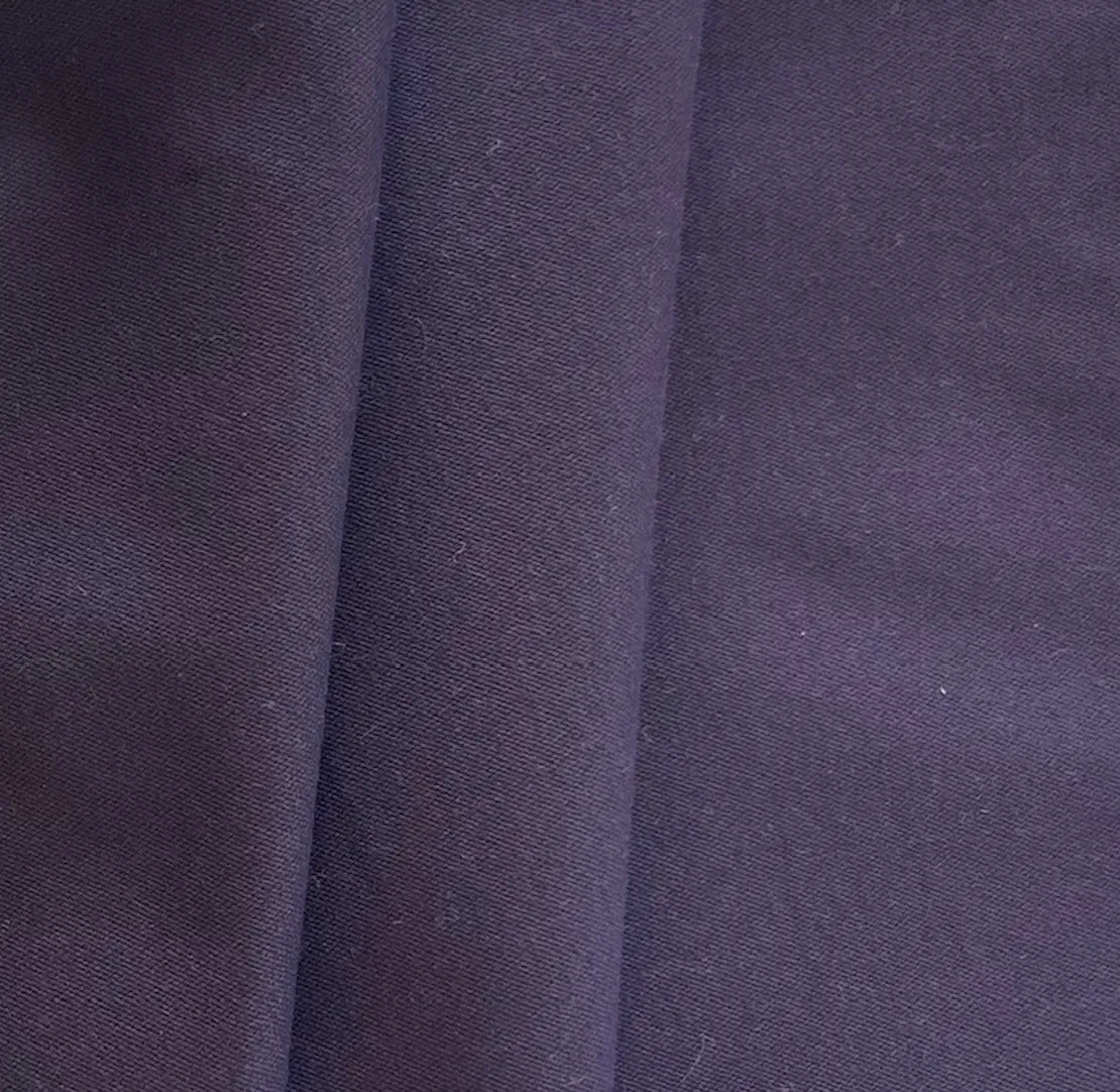 Designer Mid-Weight Eggplant Sueded Cotton Twill (Made in Italy)
