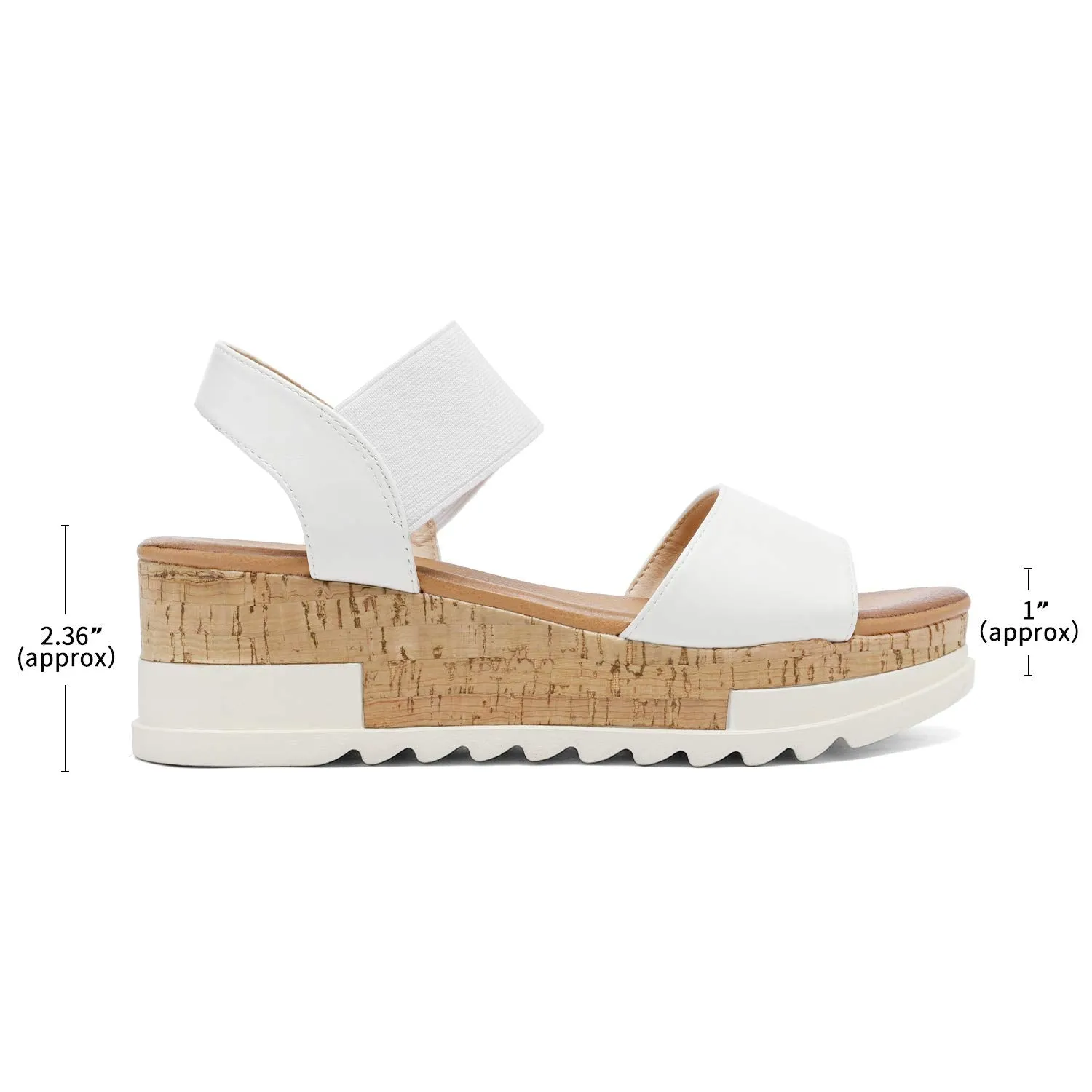 DREAM PAIRS White Fashion Open Toe Ankle Strap Casual Flatform Platform Sandals