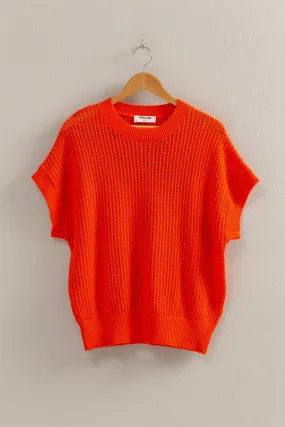 DZ25A688-Staple Open-Knit Dolman Sleeve Top