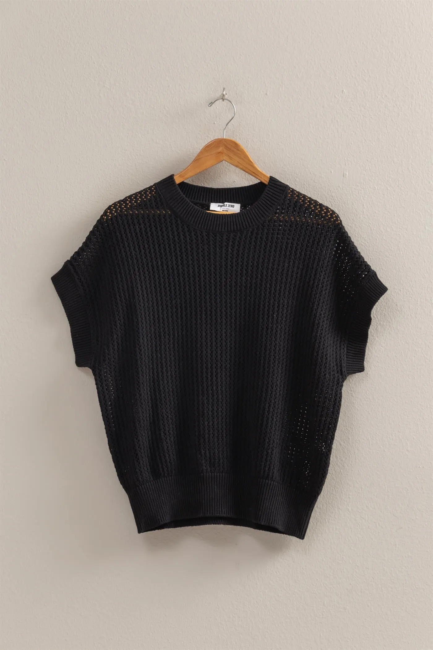 DZ25A688-Staple Open-Knit Dolman Sleeve Top