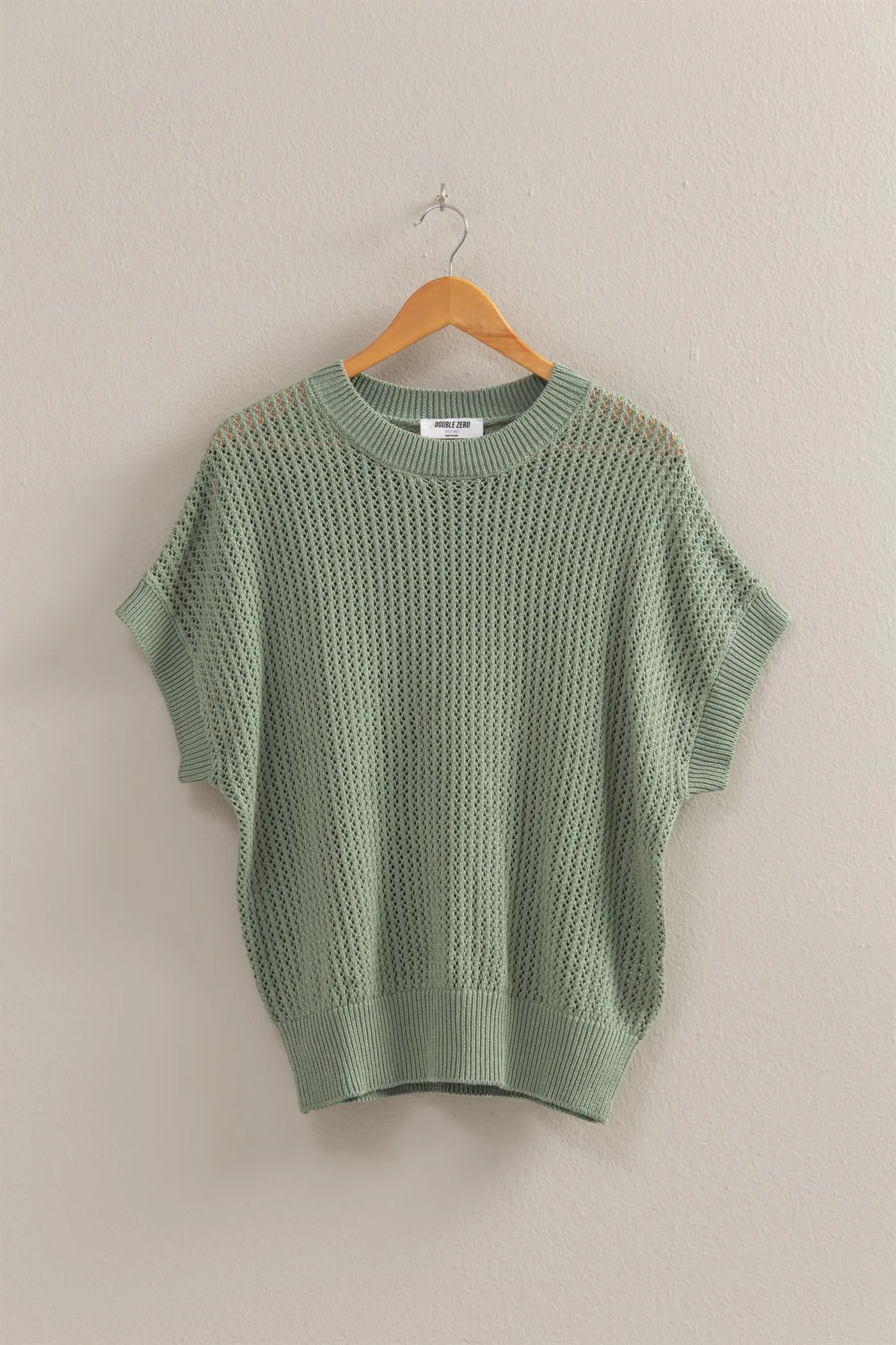DZ25A688-Staple Open-Knit Dolman Sleeve Top