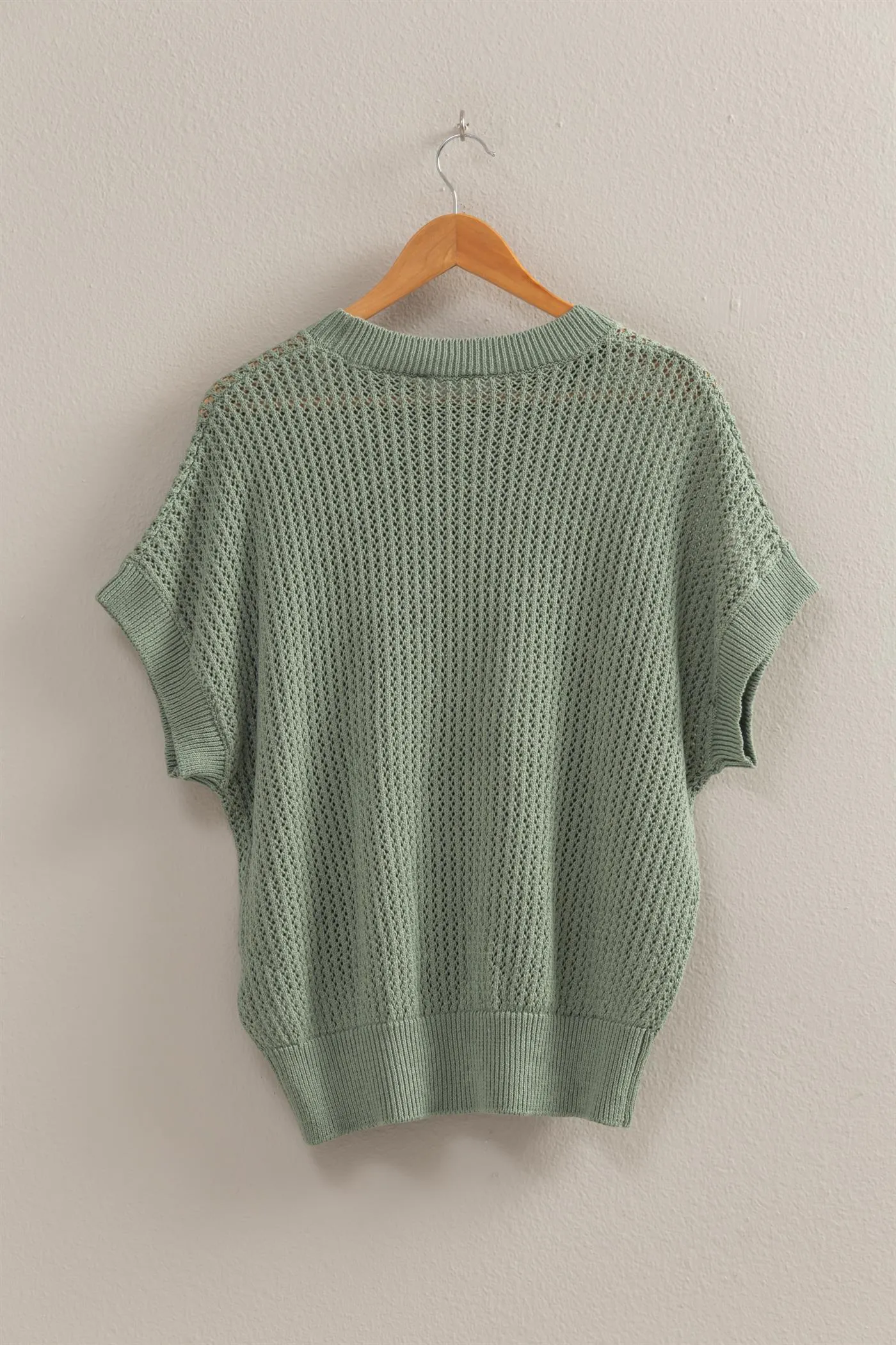 DZ25A688-Staple Open-Knit Dolman Sleeve Top