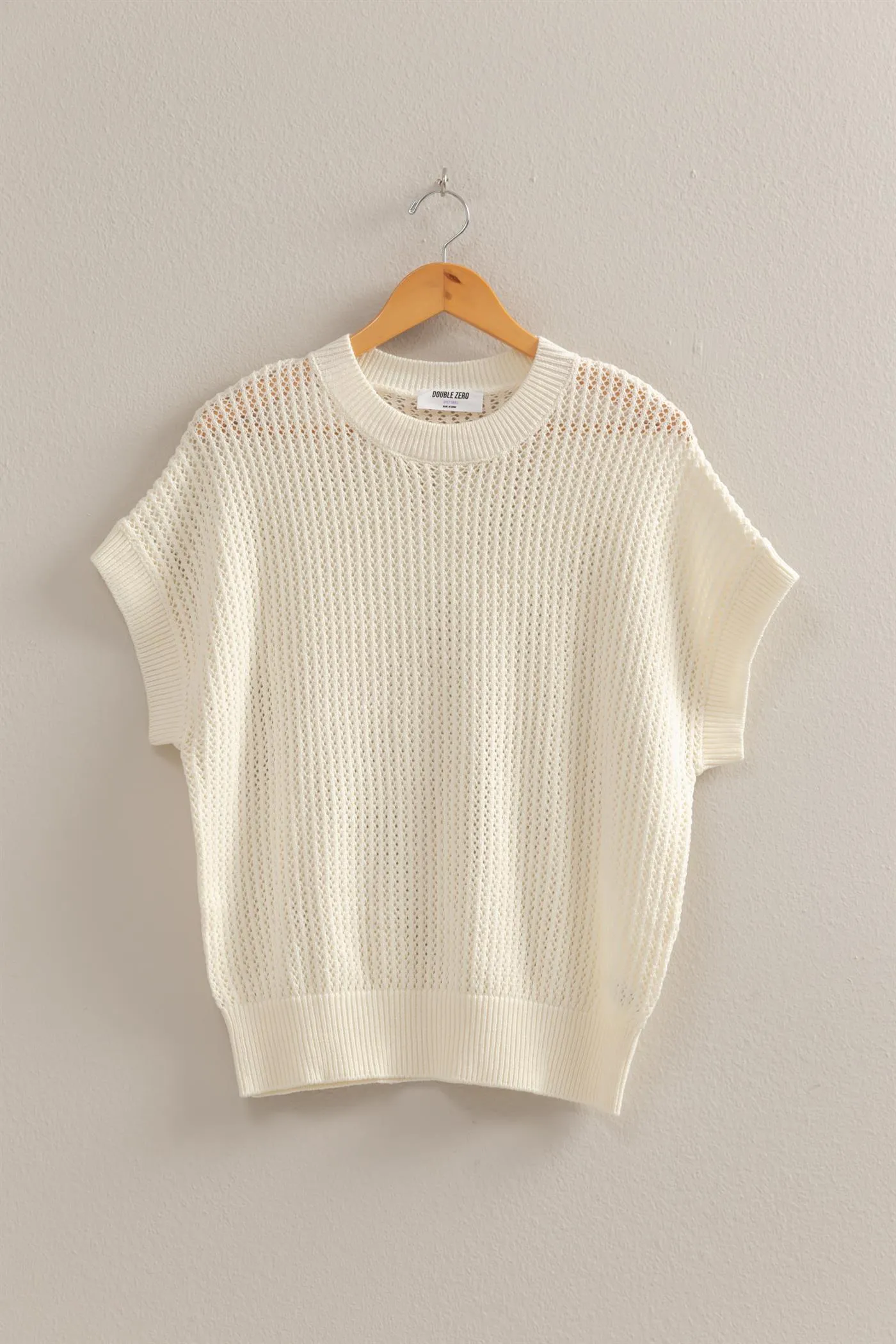 DZ25A688-Staple Open-Knit Dolman Sleeve Top