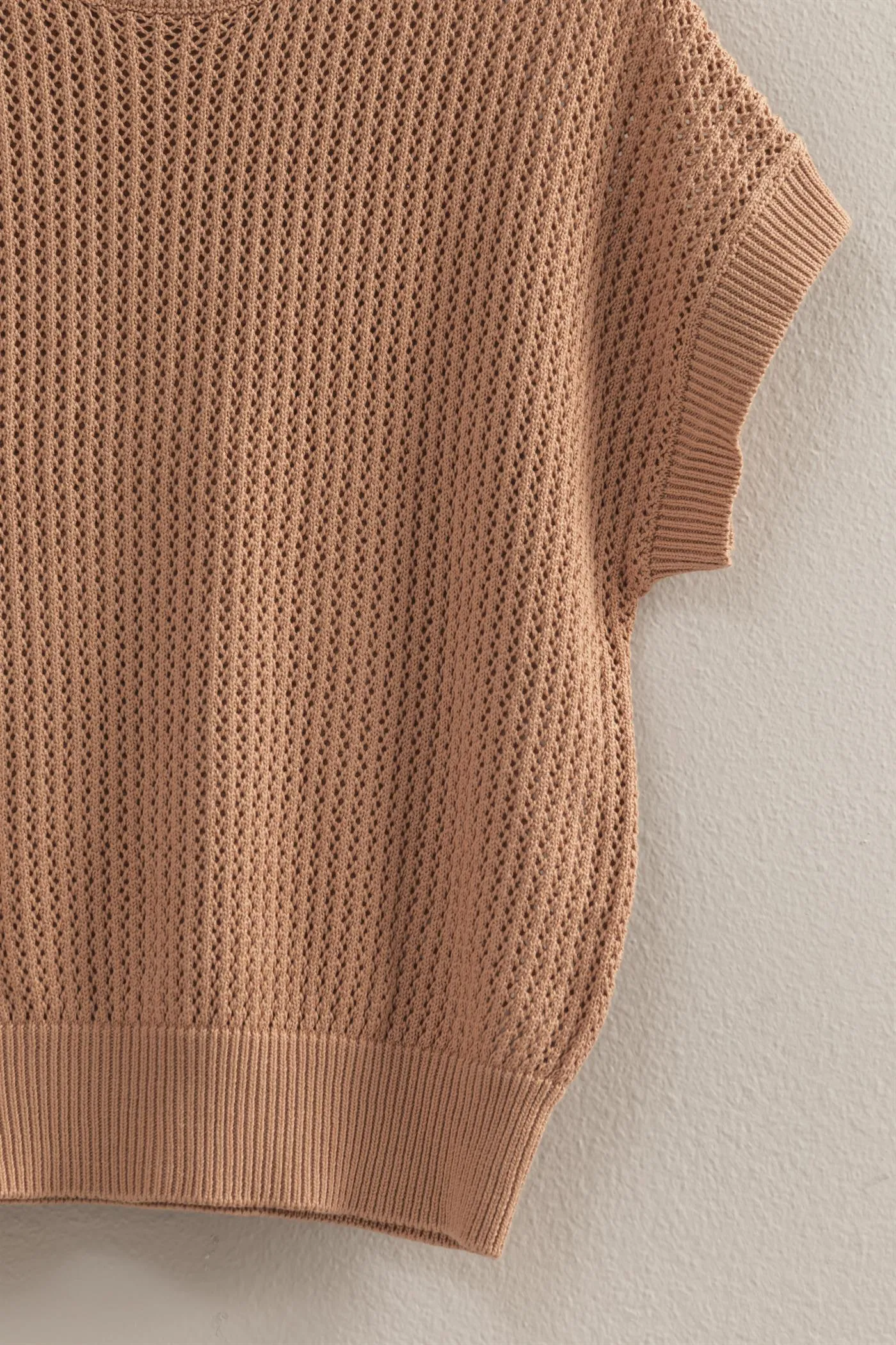 DZ25A688-Staple Open-Knit Dolman Sleeve Top