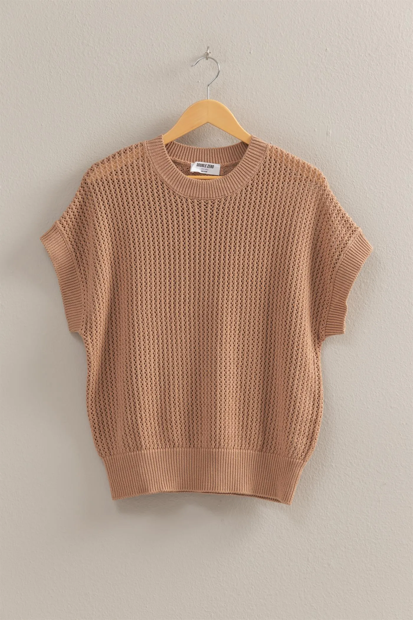 DZ25A688-Staple Open-Knit Dolman Sleeve Top