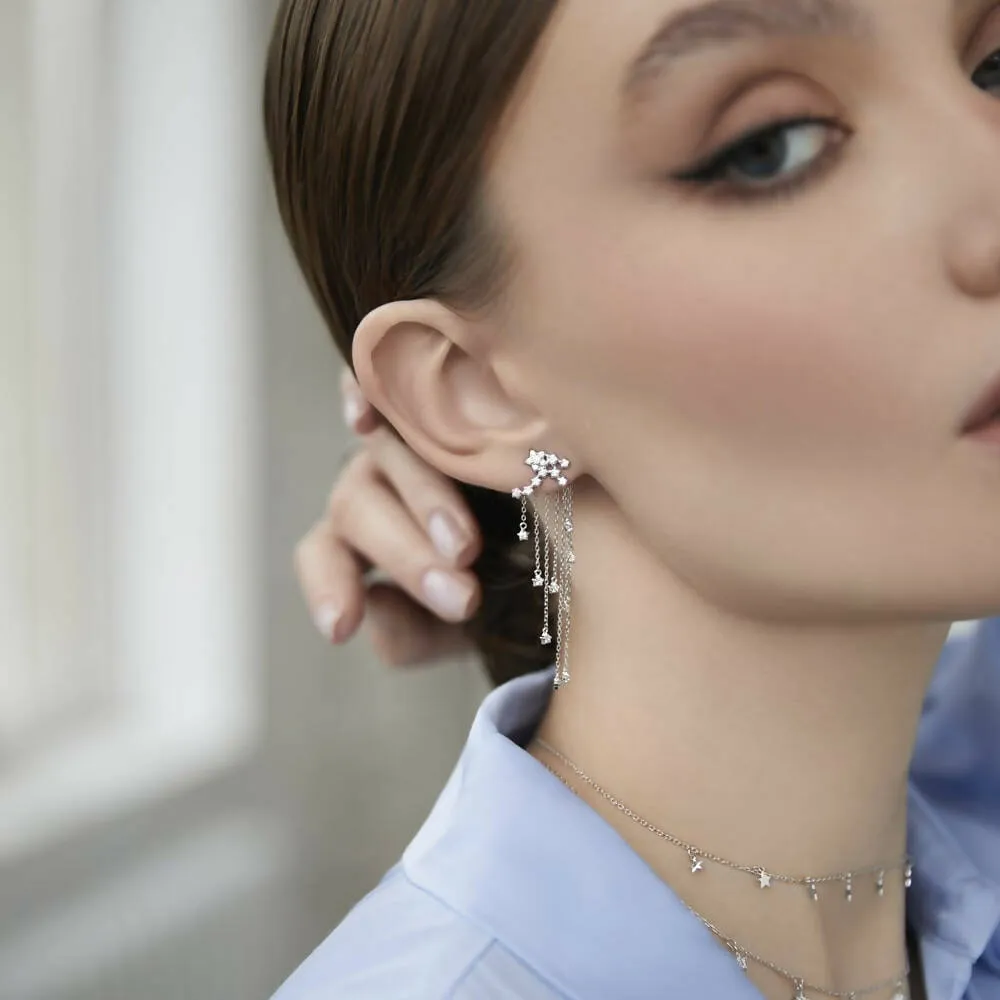 Earrings-jackets Starfall