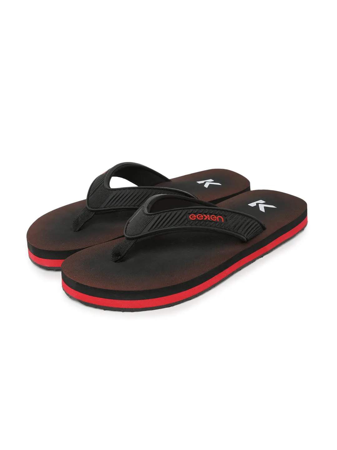 Eeken EFBG2028 Black And Red Classic Flip Flops For Men