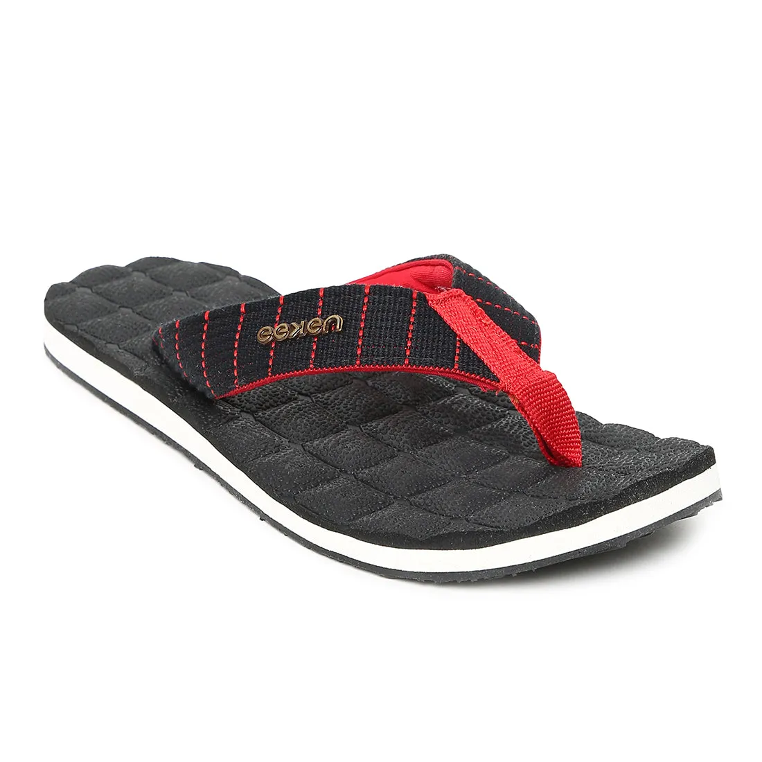 Eeken EFBG2029 Black And Red Everyday Flip Flops For Men