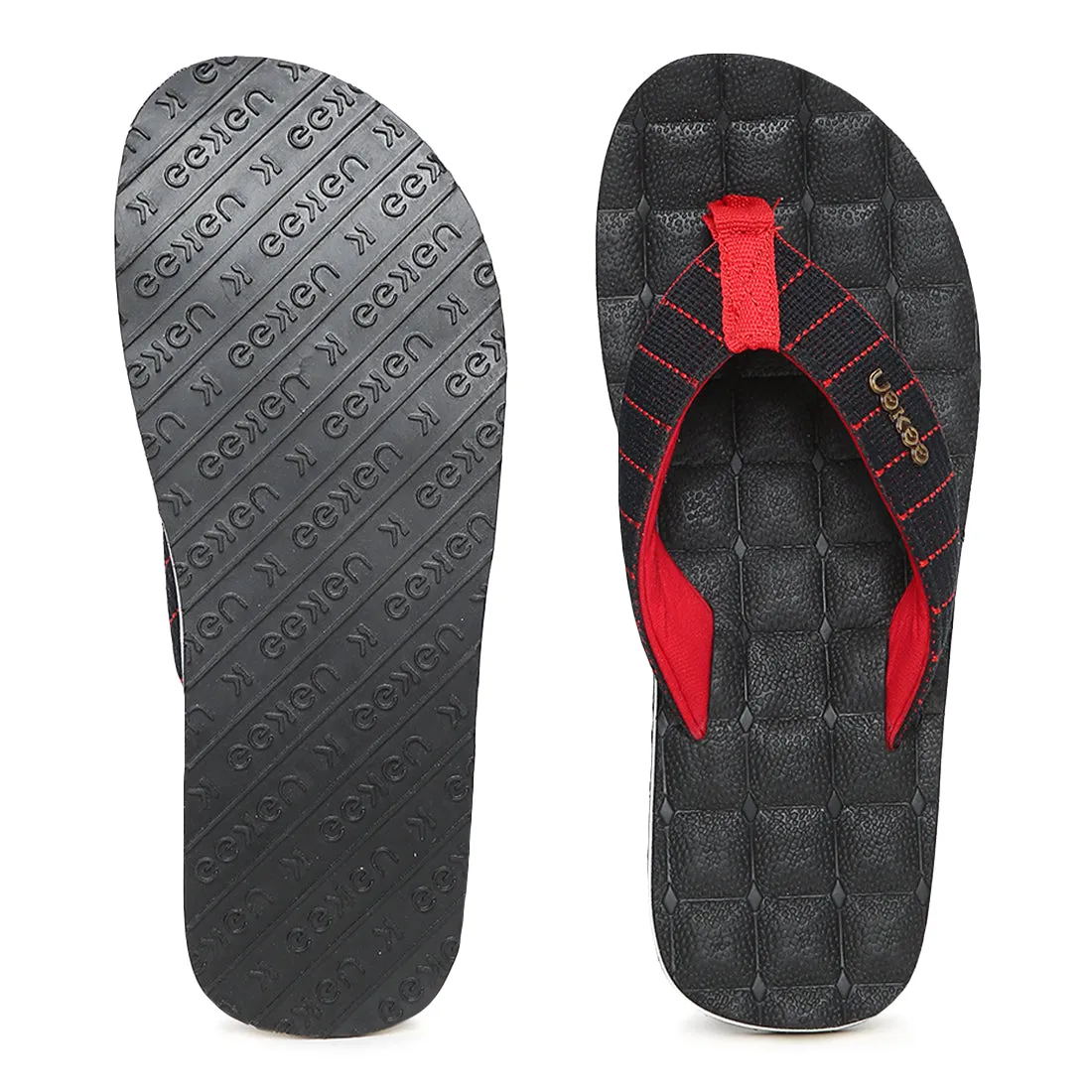 Eeken EFBG2029 Black And Red Everyday Flip Flops For Men