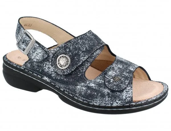 Finn Comfort Women's Isera Sandals- Isotta Stretch/ Camo Marine