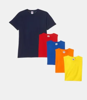 Fruit of the Loom Men's Original T-Shirt | Multicolor | Pack of 5 ( NVY/RED/ORNG/RYL/YLO//OT )
