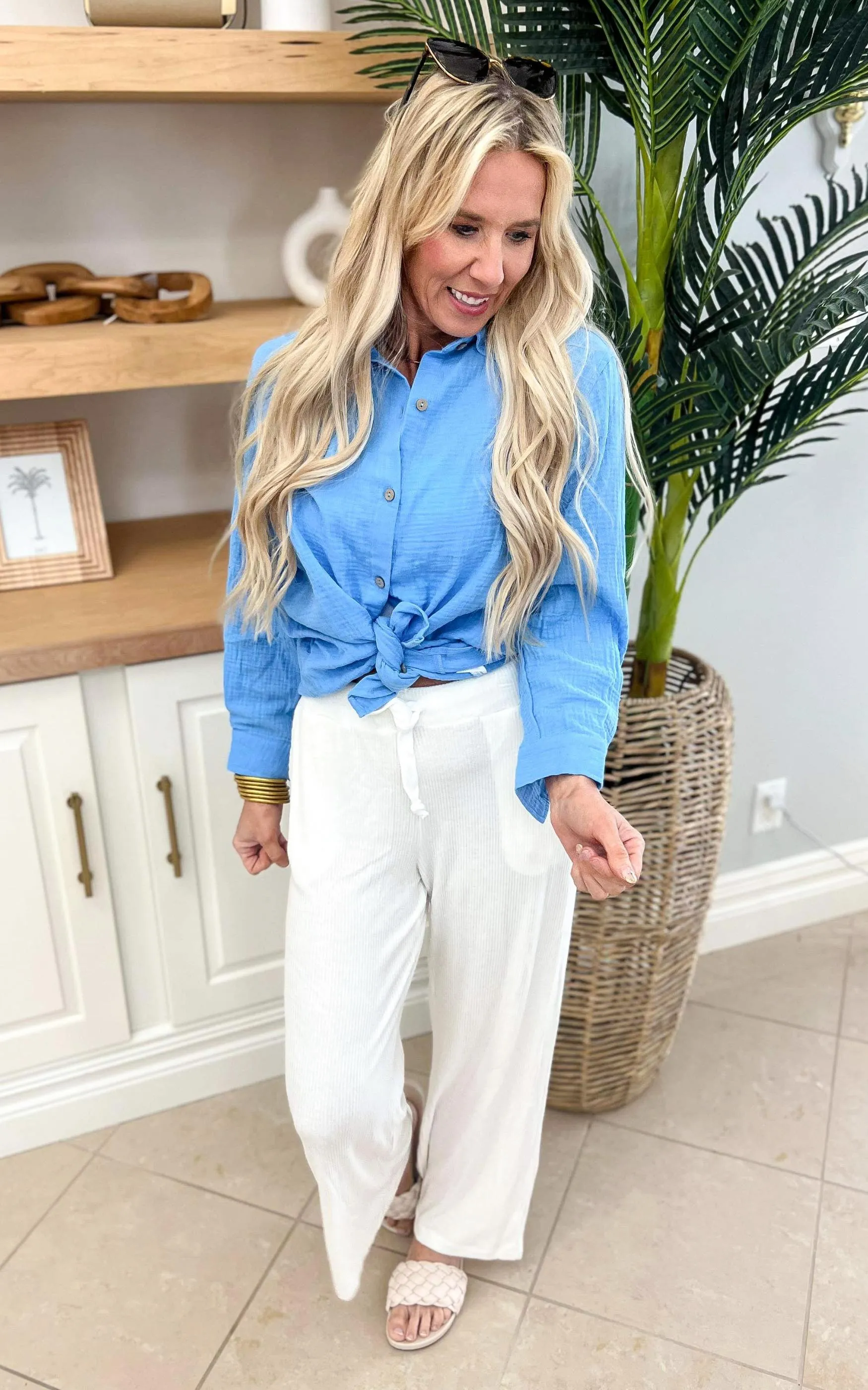 Gauze Button Down Top - Final Sale