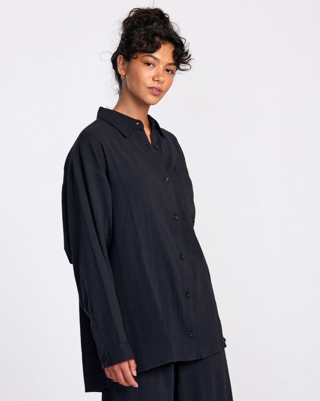 Gimme Beach Coverup Shirt Dress - Rvca Black