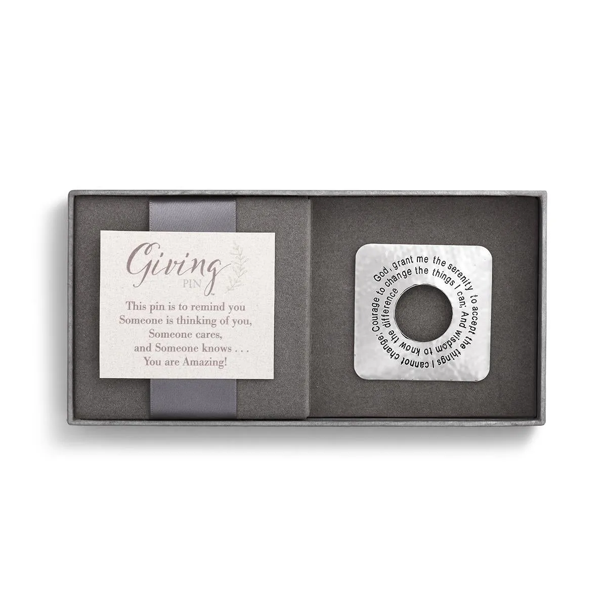 Giving Pin - Serenity Circle Metal Brooch
