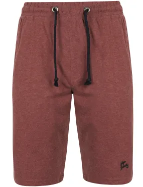 Greenbury Cotton Jersey Lounge Shorts in Bordeaux Marl - Tokyo Laundry