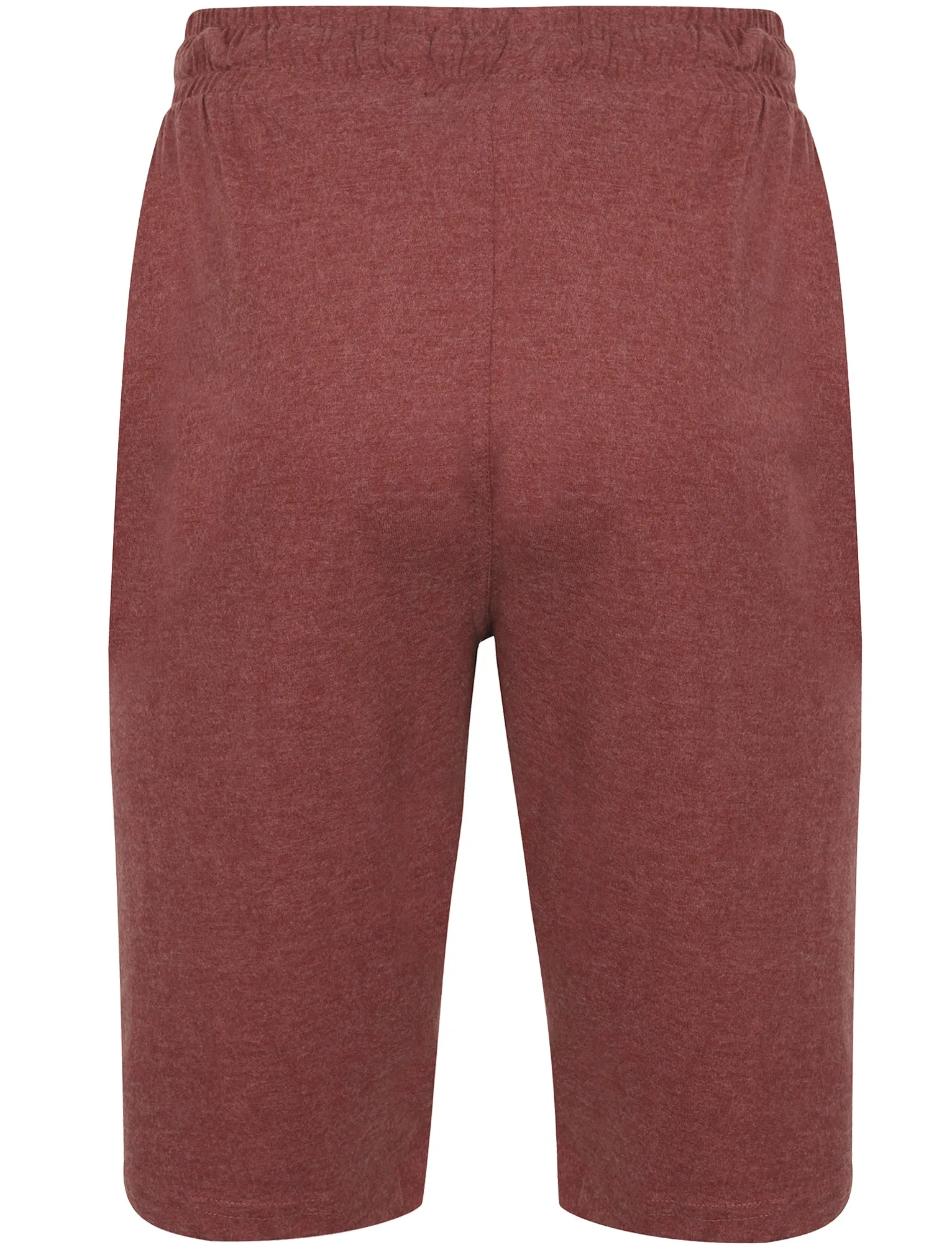 Greenbury Cotton Jersey Lounge Shorts in Bordeaux Marl - Tokyo Laundry