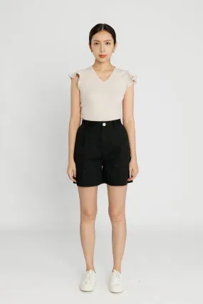 High-waist Tailored Shorts - Black