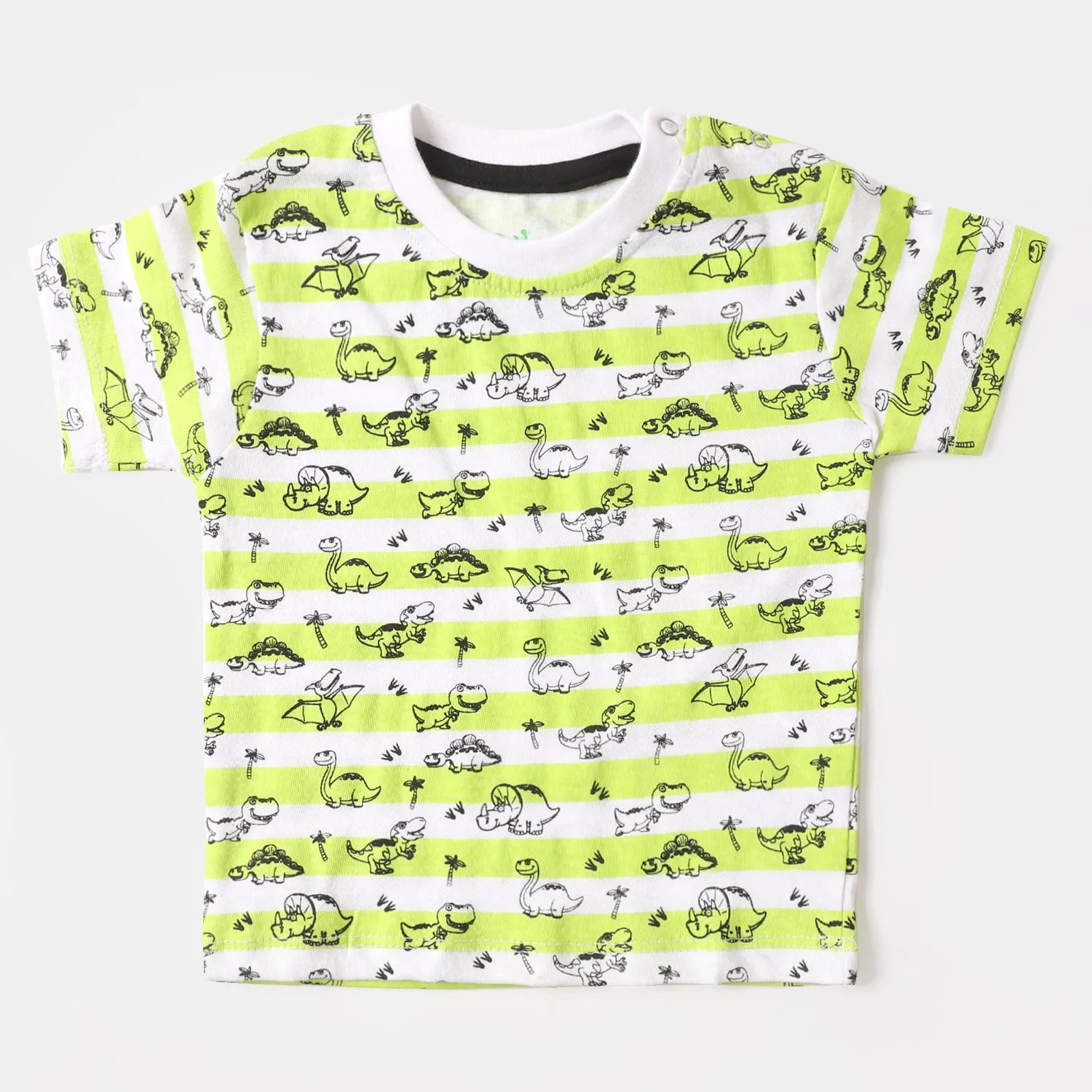 Infant Boys Round Neck T-Shirt Dino Printed - White