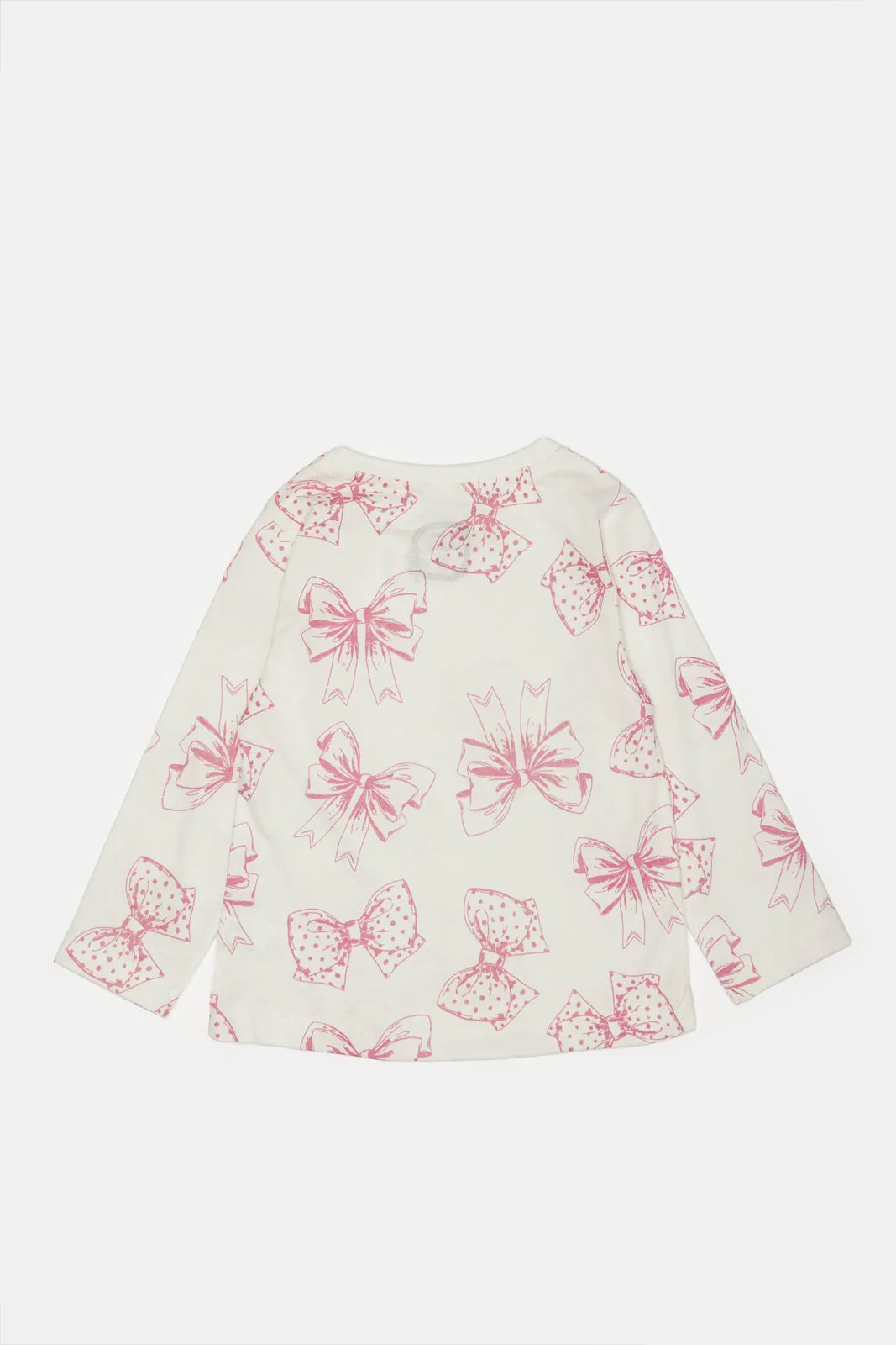 Infant Girls Ivory Print Long Sleeves T-Shirt