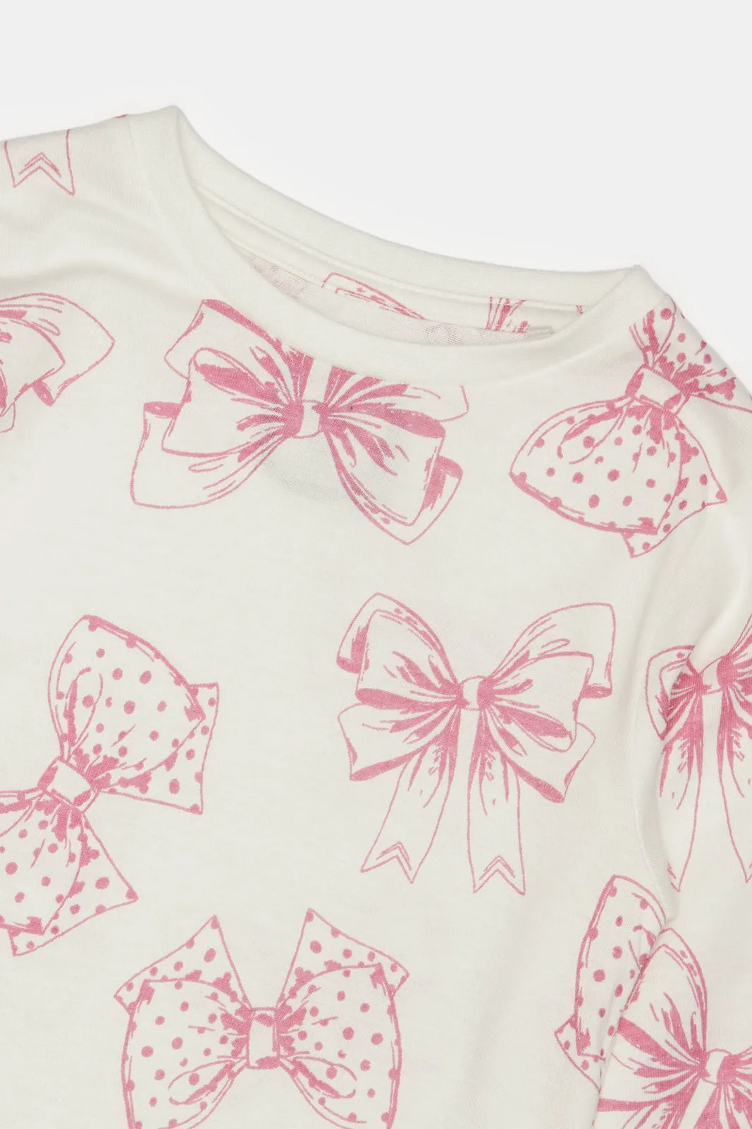 Infant Girls Ivory Print Long Sleeves T-Shirt
