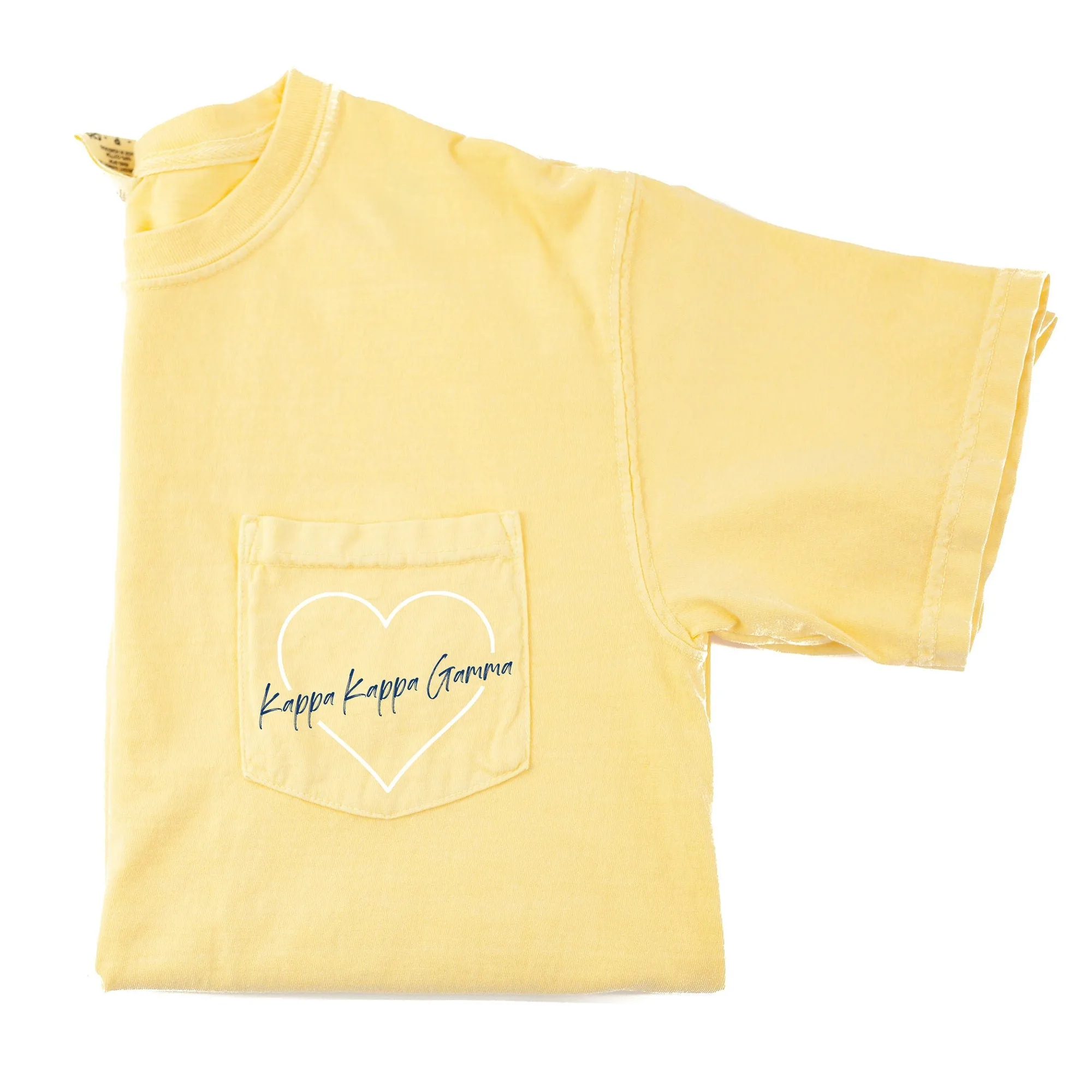 Kappa Kappa Gamma Heart Pocket T-Shirt - Butter