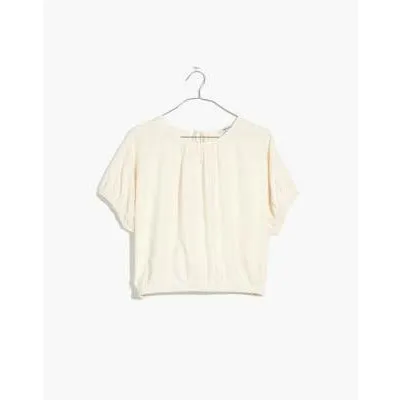 Linen-Blend Michele Bubble Top