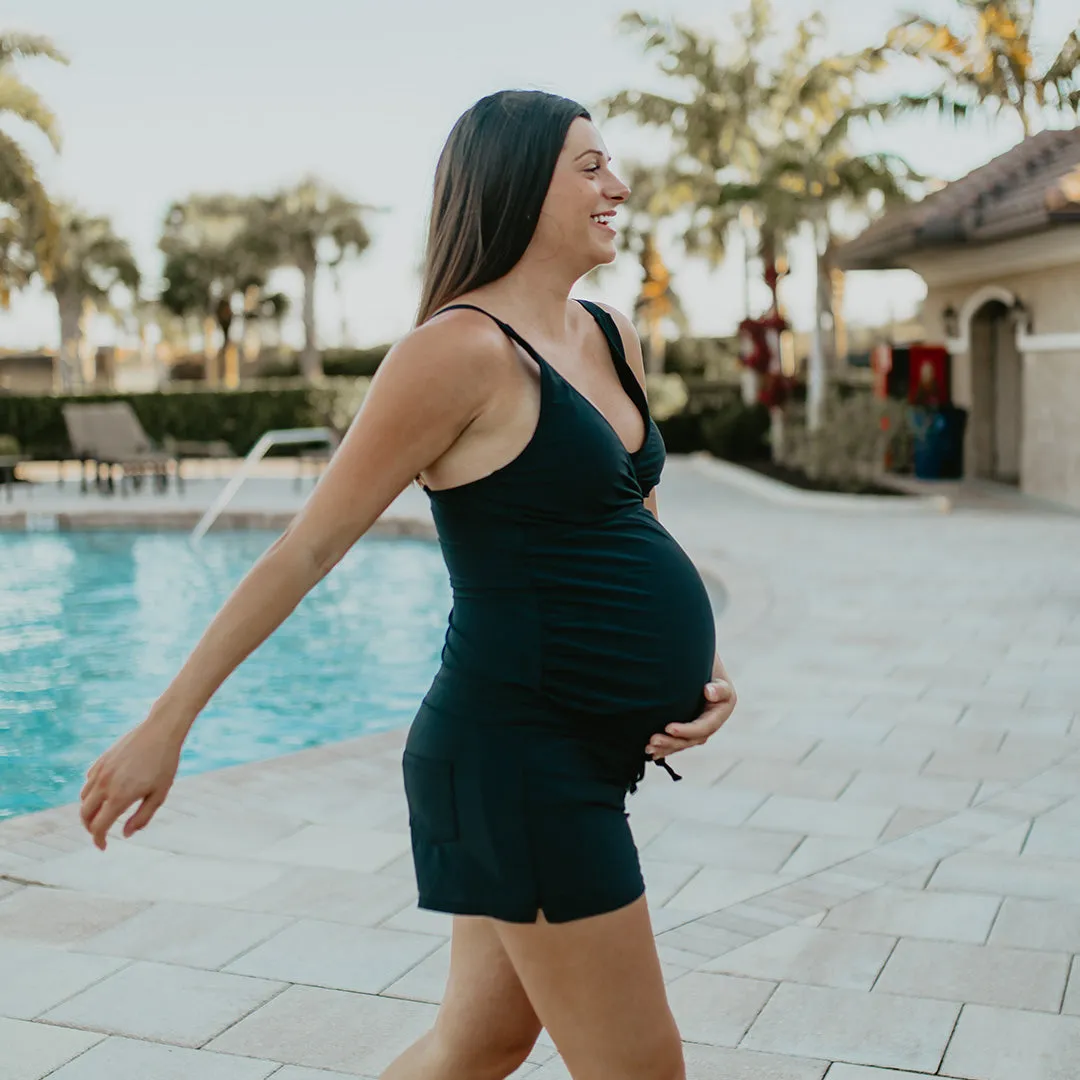 Maternity & Postpartum Swim Short | Black